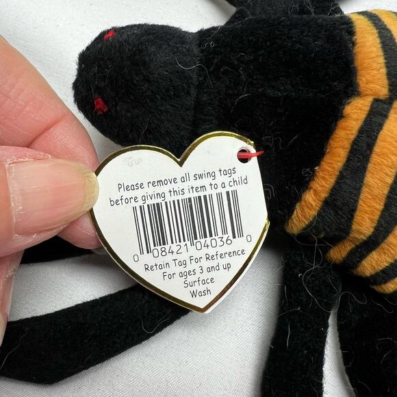 Ty Original Beanie Baby Spinner The Spider Retired 1996 RARE Multiple Errors - Picture 9 of 12